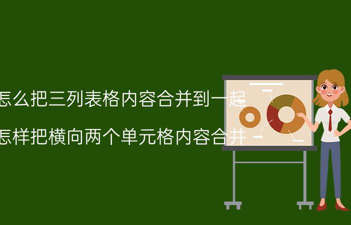 怎么把三列表格内容合并到一起 怎样把横向两个单元格内容合并？